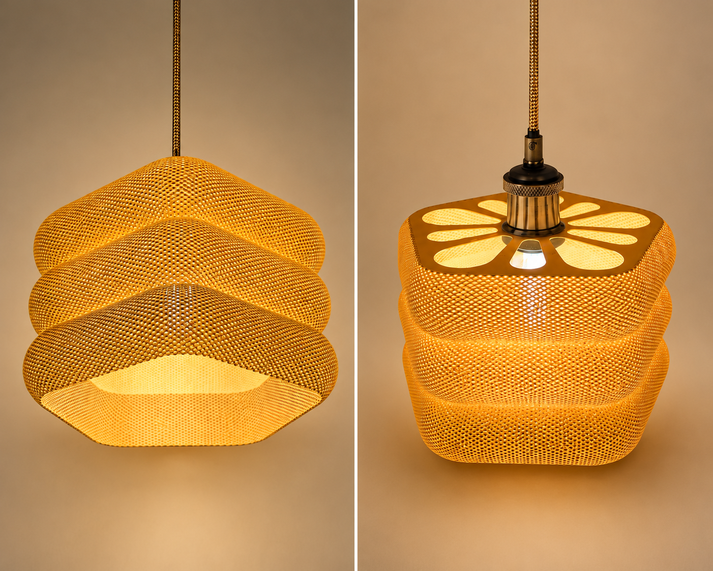 Golden Weave Hanging Lamp