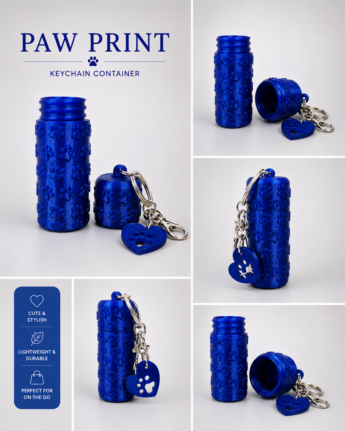 Paw Pattern Lipstick Holder Keychain – Portable Cosmetic Holder for Purse & Bag